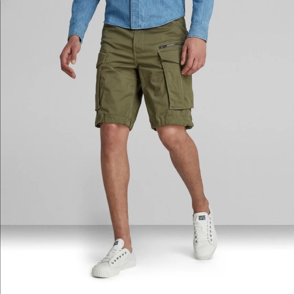 🔥 G-STAR RAW ROVIC RELAXED SHORT ZIP LOOSE 1/2 🔥 SAGE GREEN 🔥